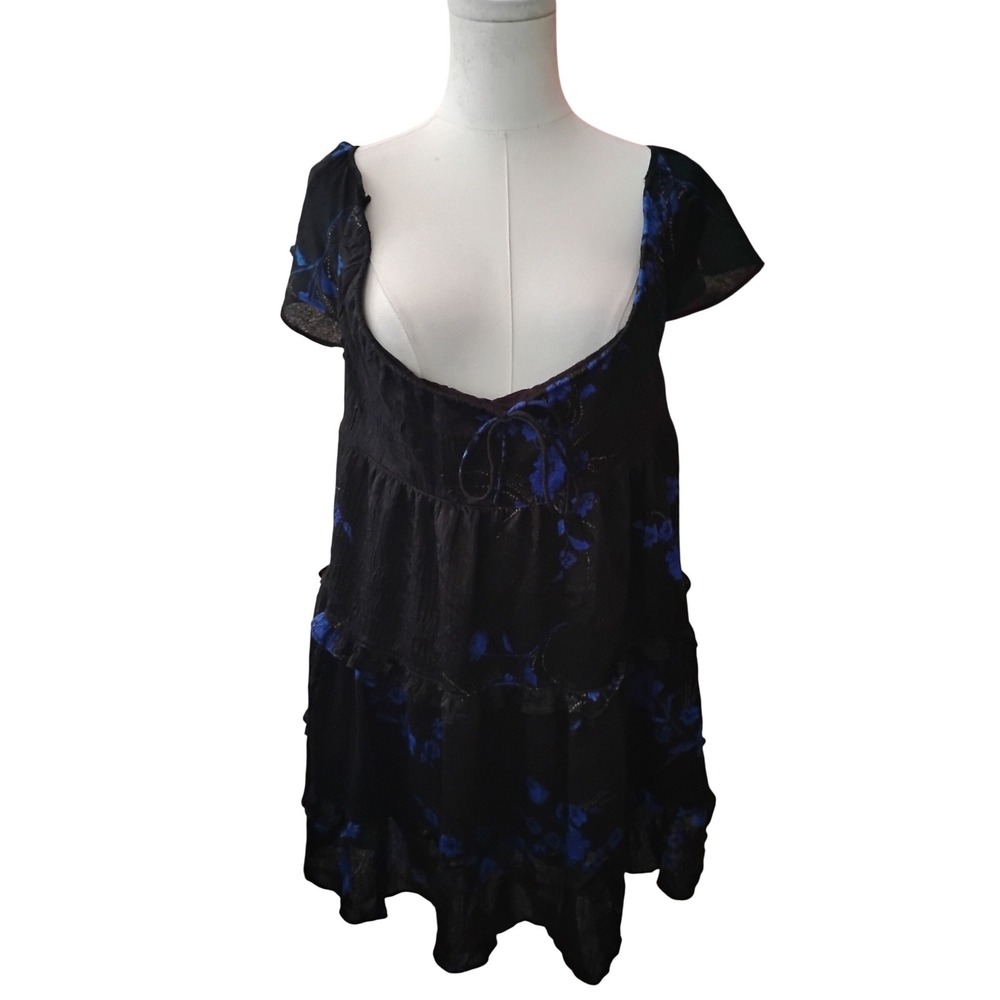Urban‎ Outfitters Bea Blue Tiered Frock Dress Size Extra Small-SALE!